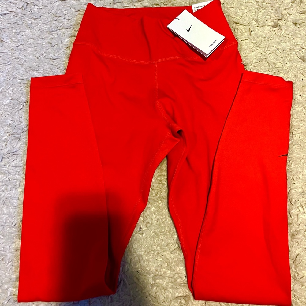 Bright Red Nike Training Leggings
